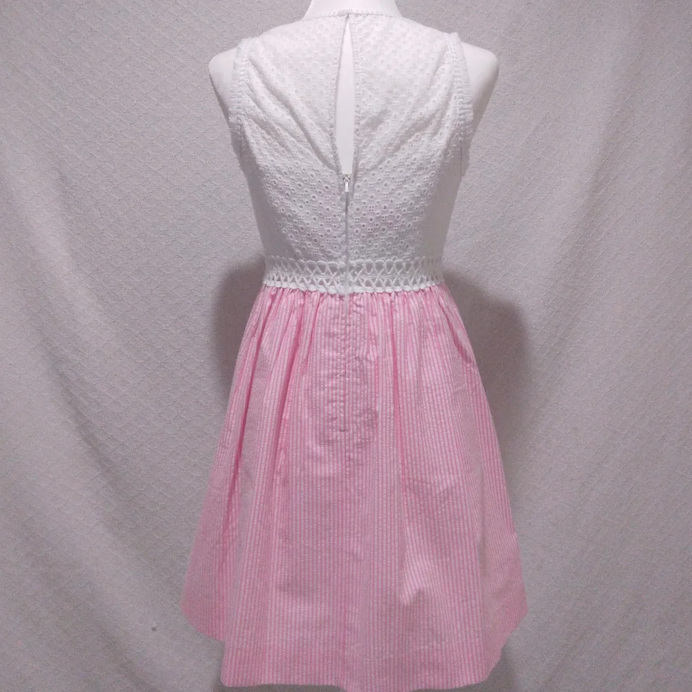 Lilly Pulitzer Alivia Havana Pink Yarn Dye Seersucker Dress with Pockets - Picture 5 of 12